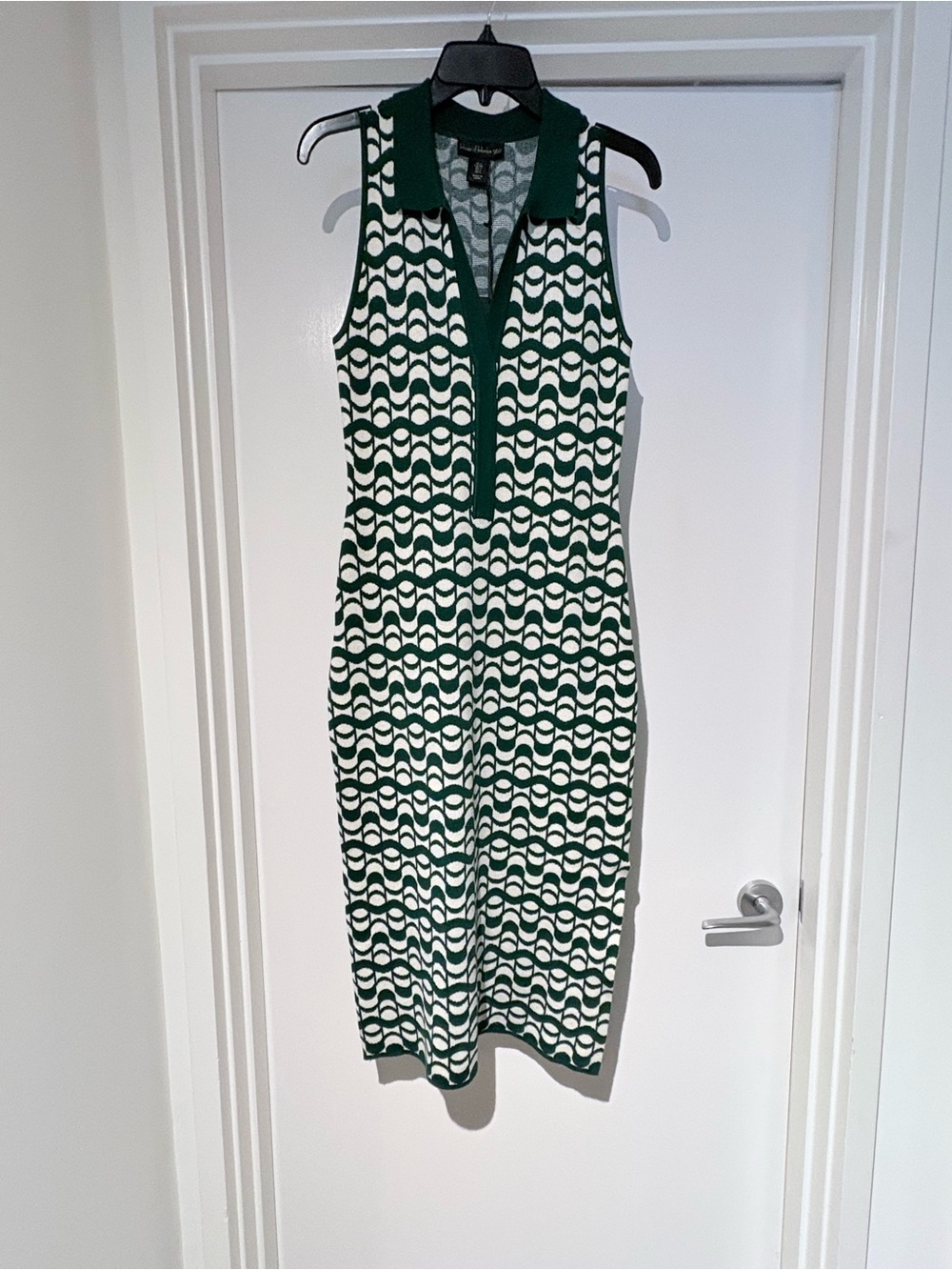 House of Harlow 1960 Green & White Sleeveless Geometric Dress Sz sm